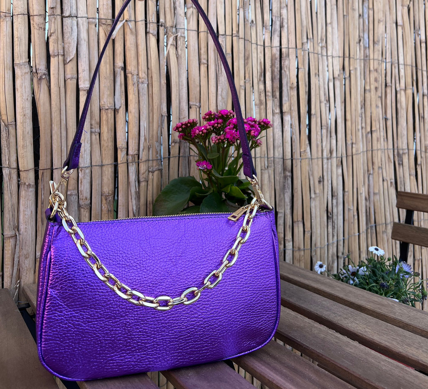 Bolso Pochette Piel Lichi