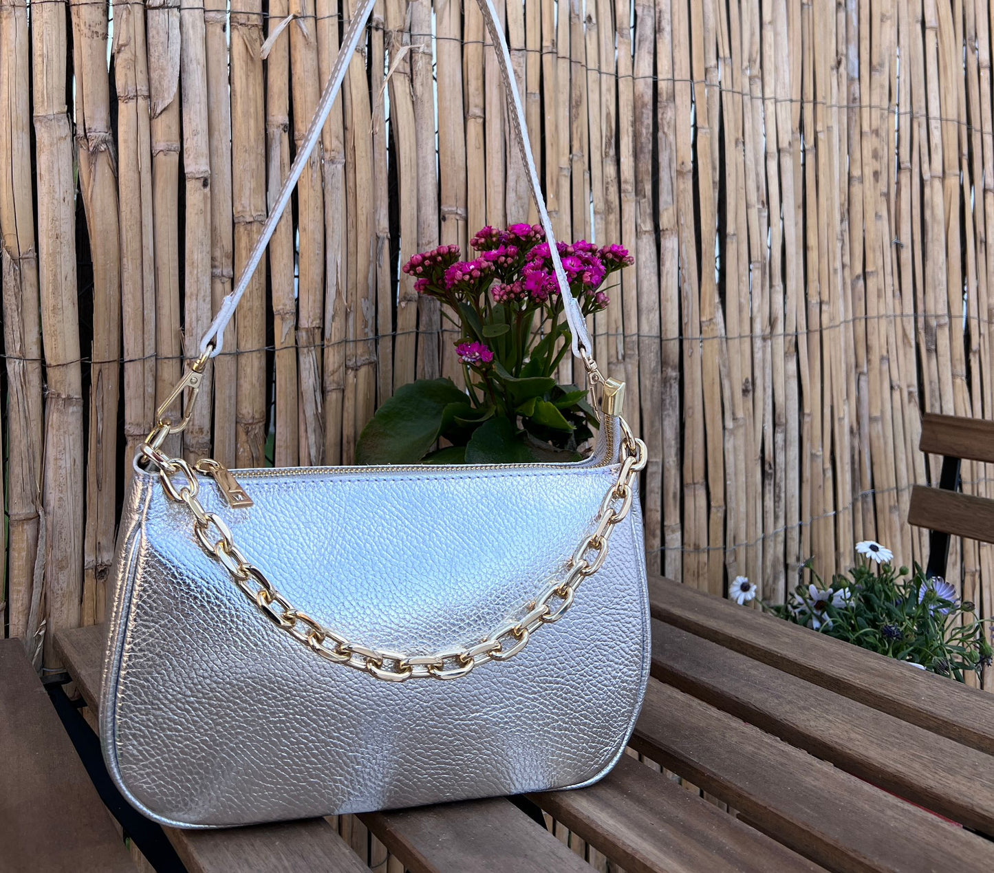 Bolso Pochette Piel Lichi